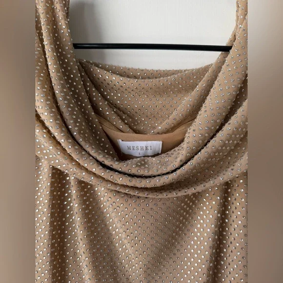 Meshki Marcel Nude Diamanté off the shoulder dress - Picture 8 of 9